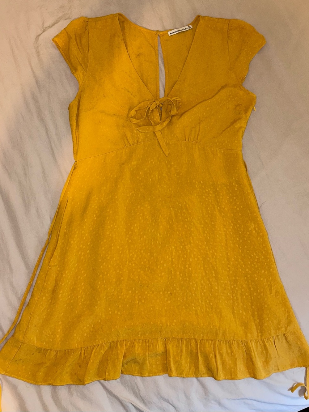 Abercrombie & Fitch Mustard Yellow Mini Dress Pockets Medium